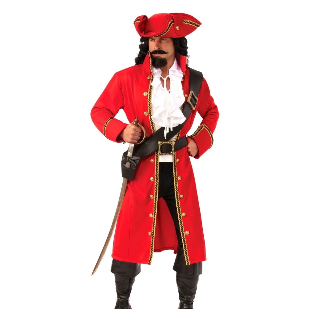 Forum Novelties Buccaneer Pirate Captain Adult Costume Red Coat Hat Set 700888